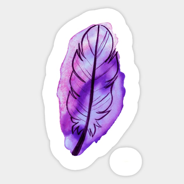 Purple Watercolor Feather Sticker by saradaboru